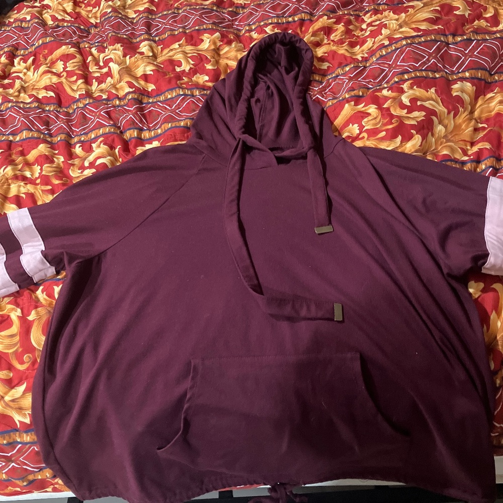 Maroon Crop Hoodie